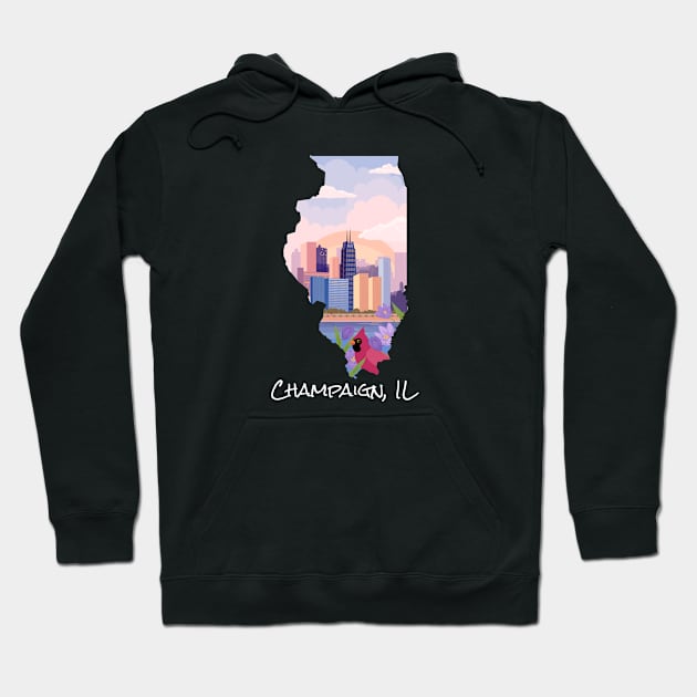 Champaign Illinois Hoodie by A Reel Keeper